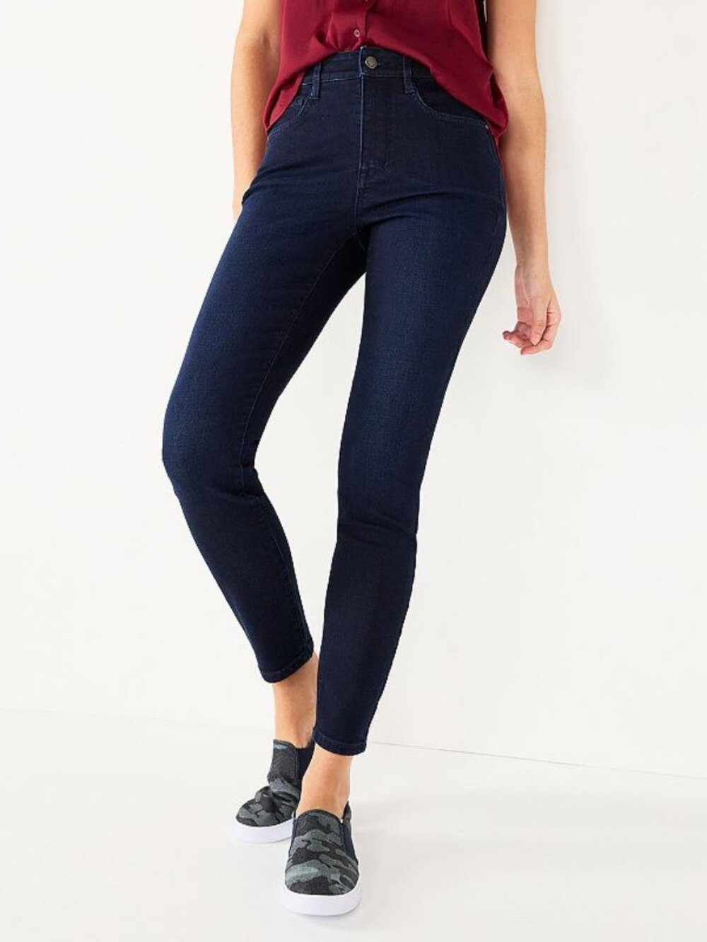 Women's Nine West Petite High Rise Sculpting Skinny Jeans - Rinse - 6P - NWT